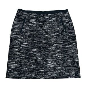 Talbots Black White Pencil Skirt Wool Blend Pockets Sz 4P Petite Women’s